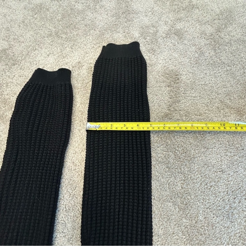 Gucci black wool knit over the knee sock harness boots leather platform 39.5 - Picture 9 of 12